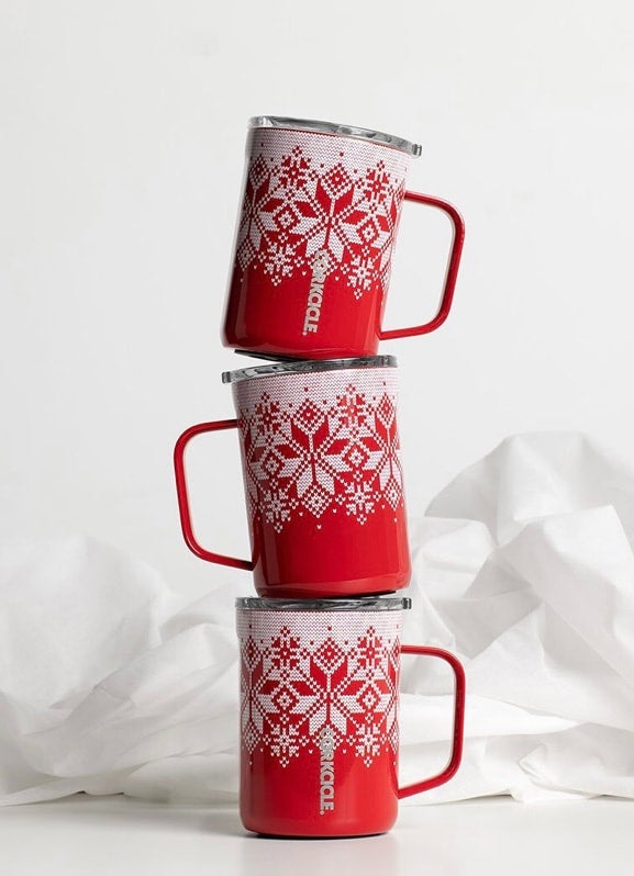 Corkcicle Fairisle Glass Mug Set 12oz